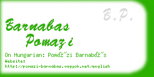 barnabas pomazi business card